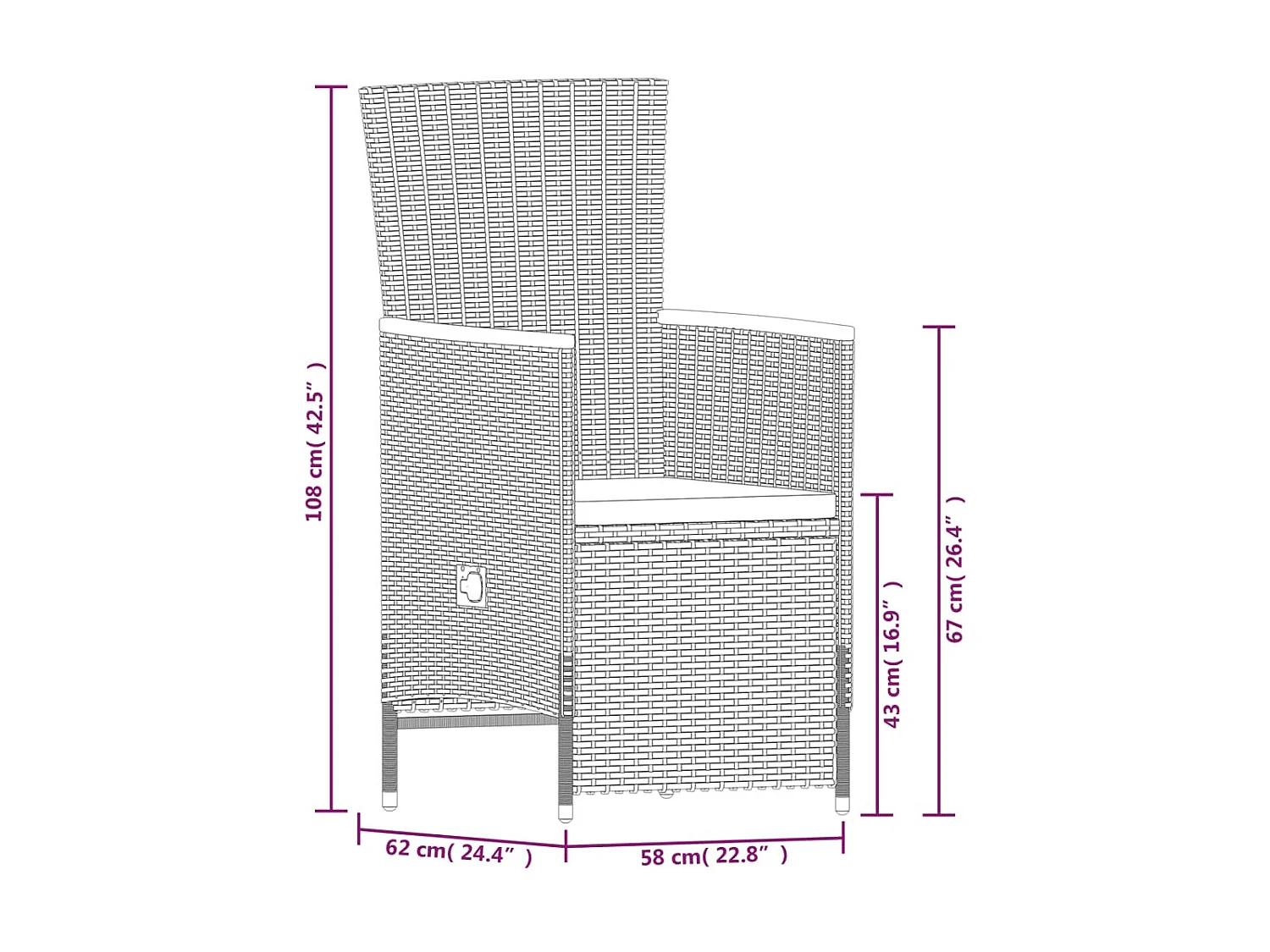 Ensemble de salle à manger de jardin avec coussins 7 pcs Gris