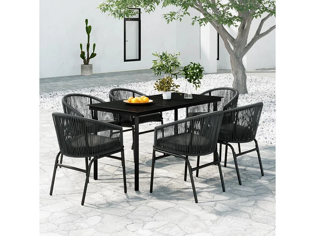 Ensemble de salle à manger de jardin 7 pcs Anthracite 10