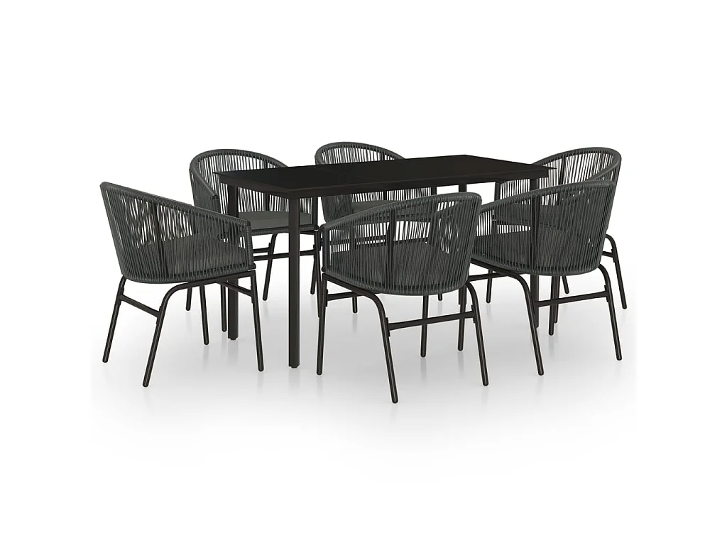 Ensemble de salle à manger de jardin 7 pcs Anthracite 10
