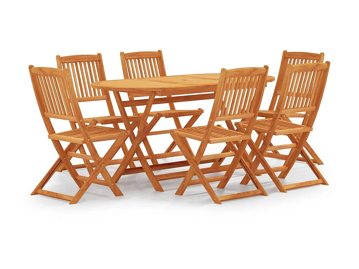 7-delige Tuinset inklapbaar massief eucalyptushout