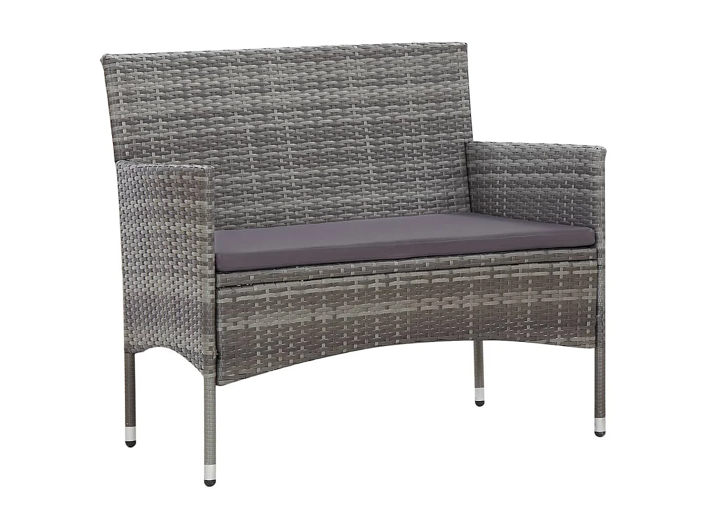 Salon de jardin 5 pcs avec coussins Résine tressée Gris 32