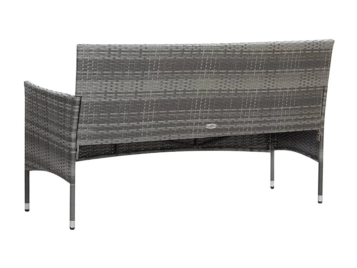 Salon de jardin 5 pcs avec coussins Résine tressée Gris 32