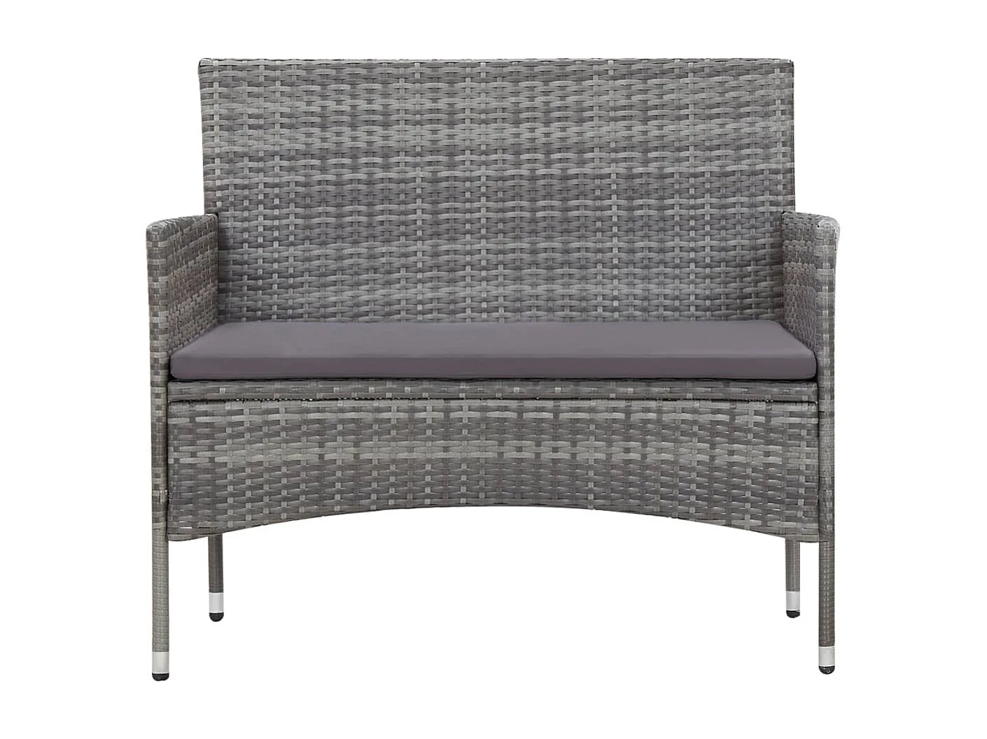 Salon de jardin 5 pcs avec coussins Résine tressée Gris 32