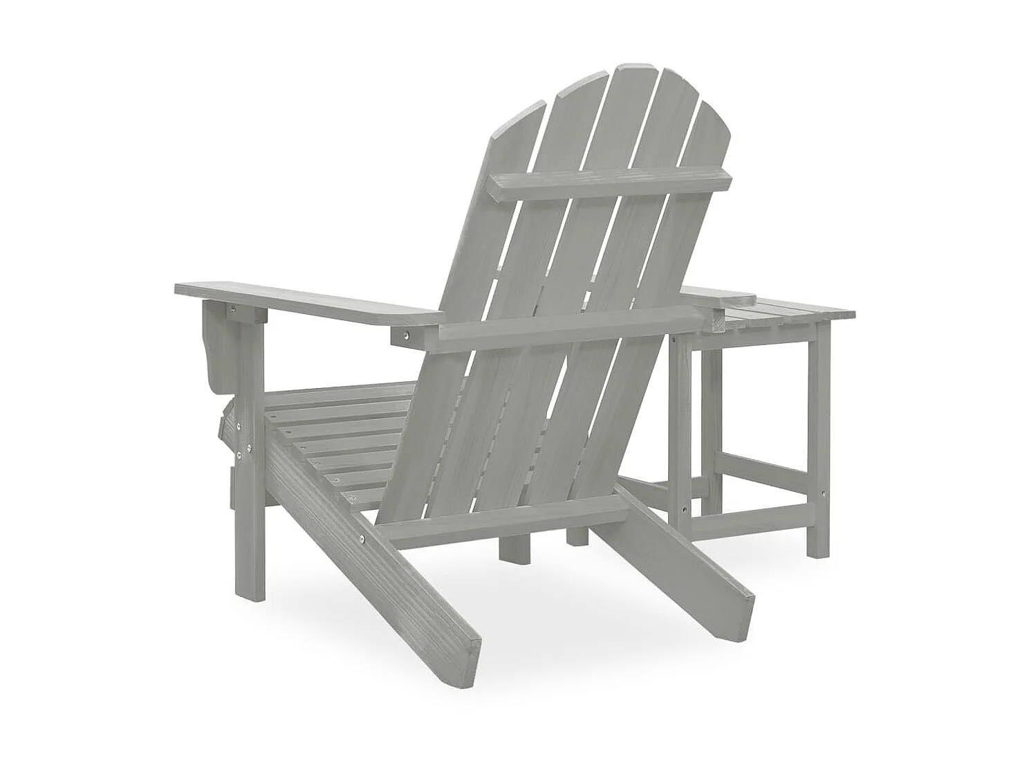 Chaise de jardin Adirondack avec table Bois de sapin Gris