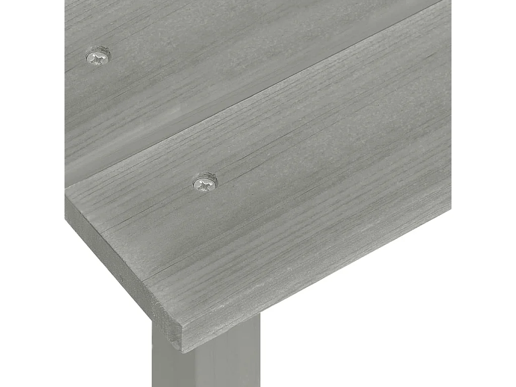 Chaise de jardin Adirondack avec table Bois de sapin Gris