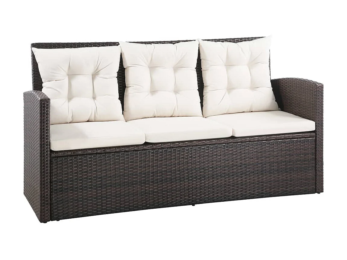 Salon de jardin 5 pcs avec coussins Résine tressée Marron 31