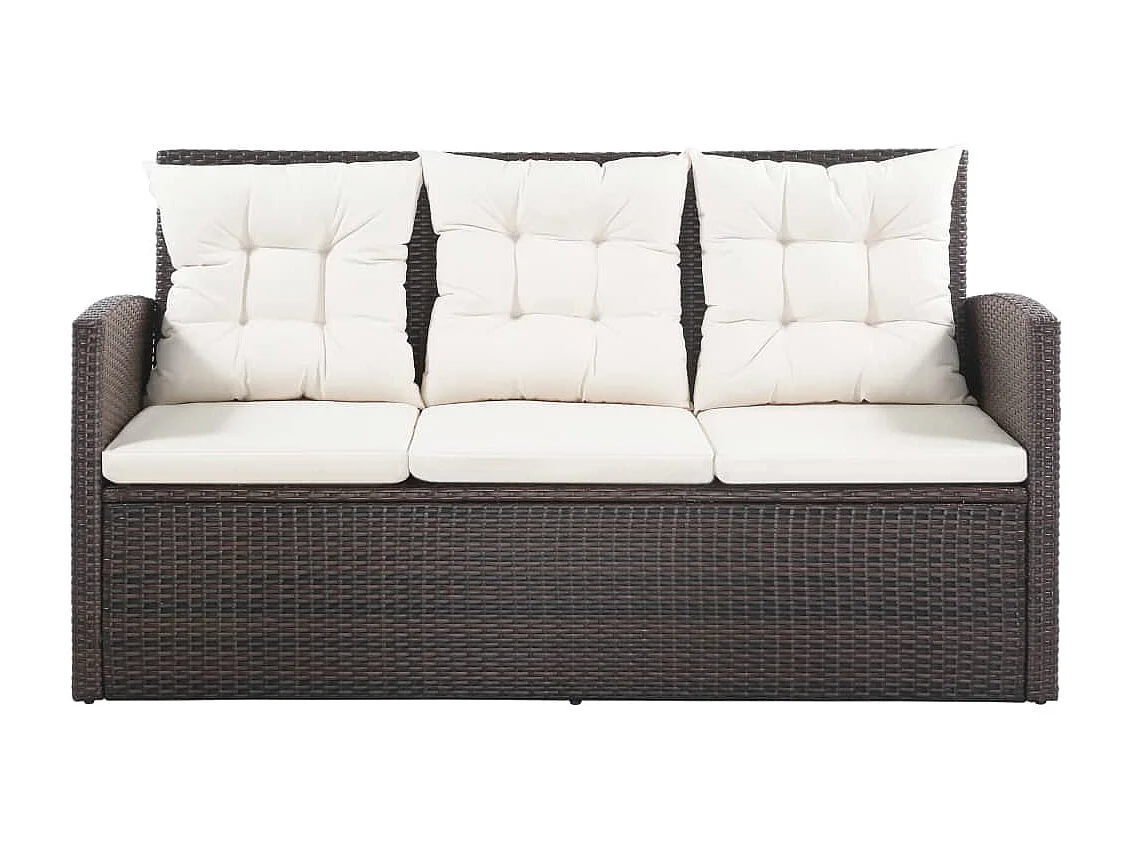 Salon de jardin 5 pcs avec coussins Résine tressée Marron 31