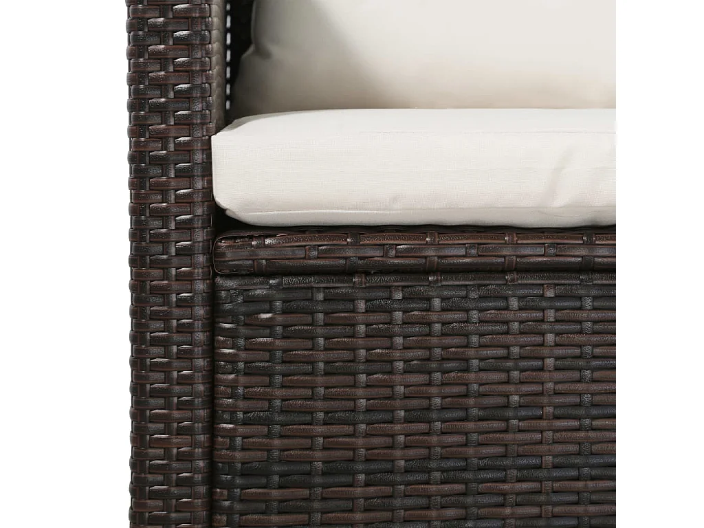 Salon de jardin 5 pcs avec coussins Résine tressée Marron 31