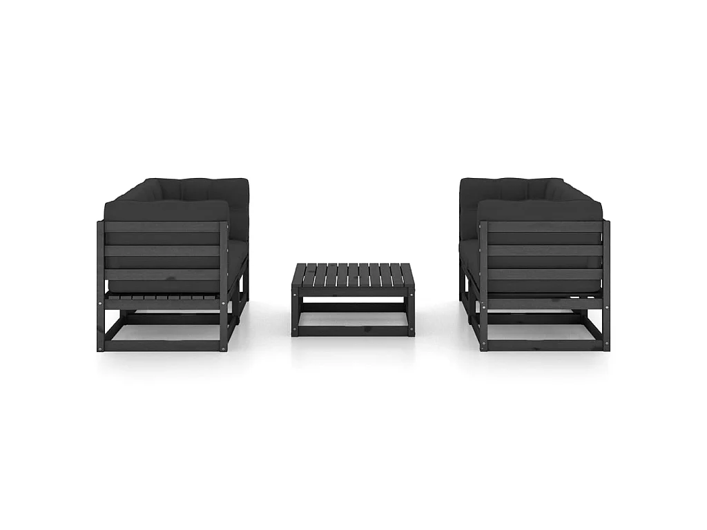 Salon de jardin 5 pcs avec coussins Bois de pin massif 33