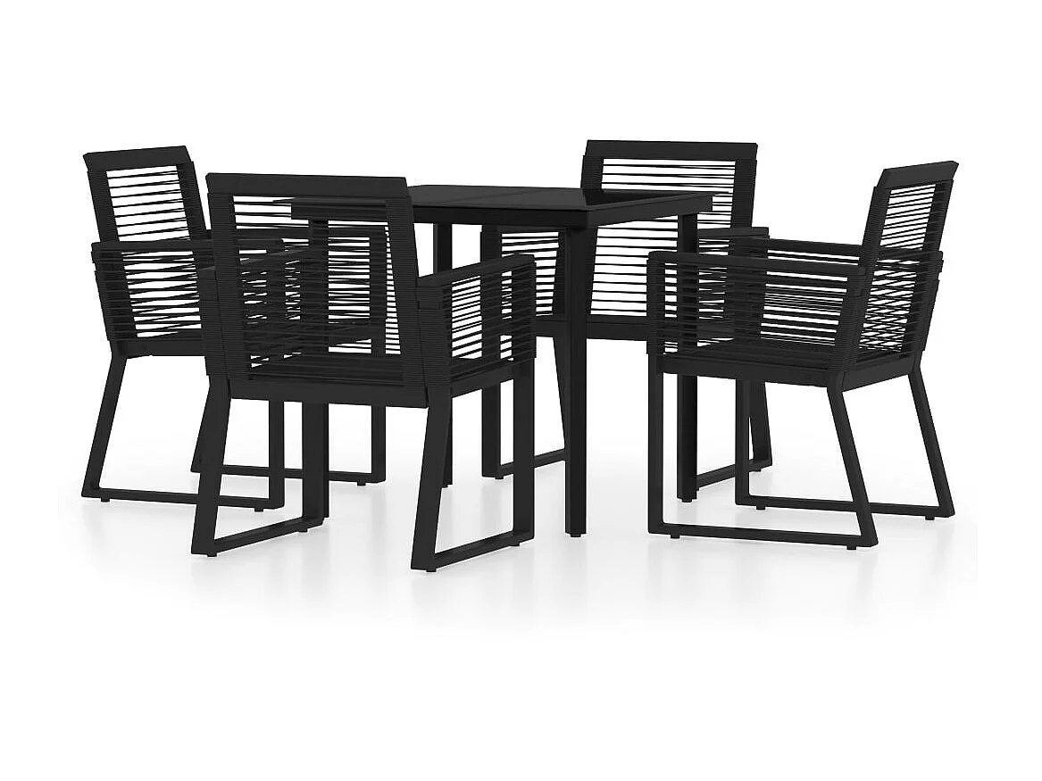 Ensemble de salle à manger de jardin 5 pcs Noir 37