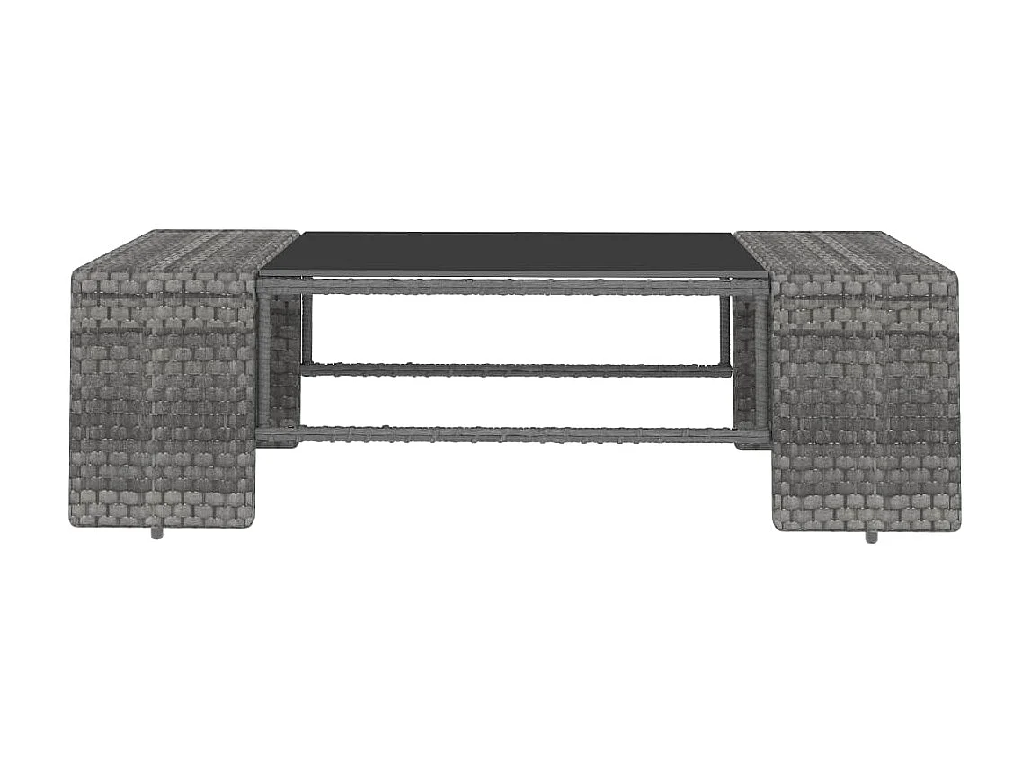 Salon de jardin 7 pcs Résine tressée Gris 2