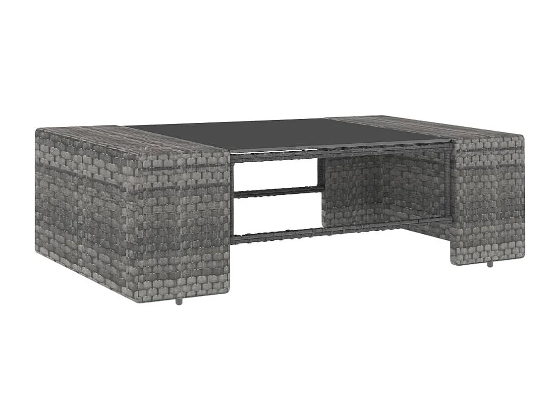 Salon de jardin 7 pcs Résine tressée Gris 2