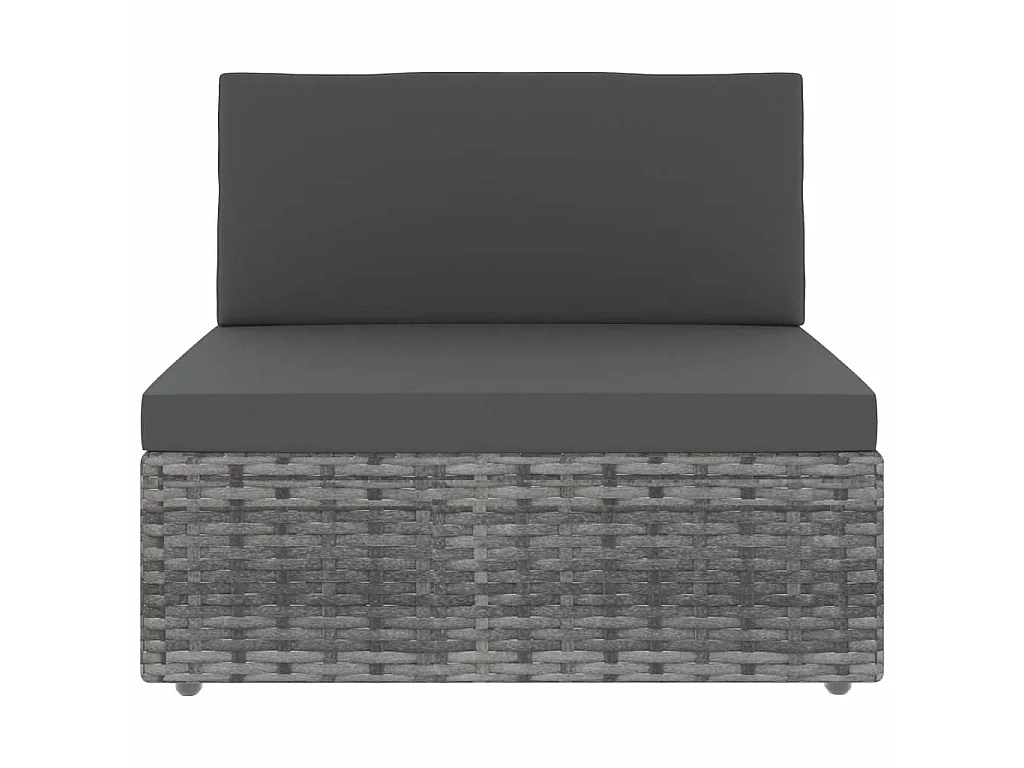 Salon de jardin 7 pcs Résine tressée Gris 2