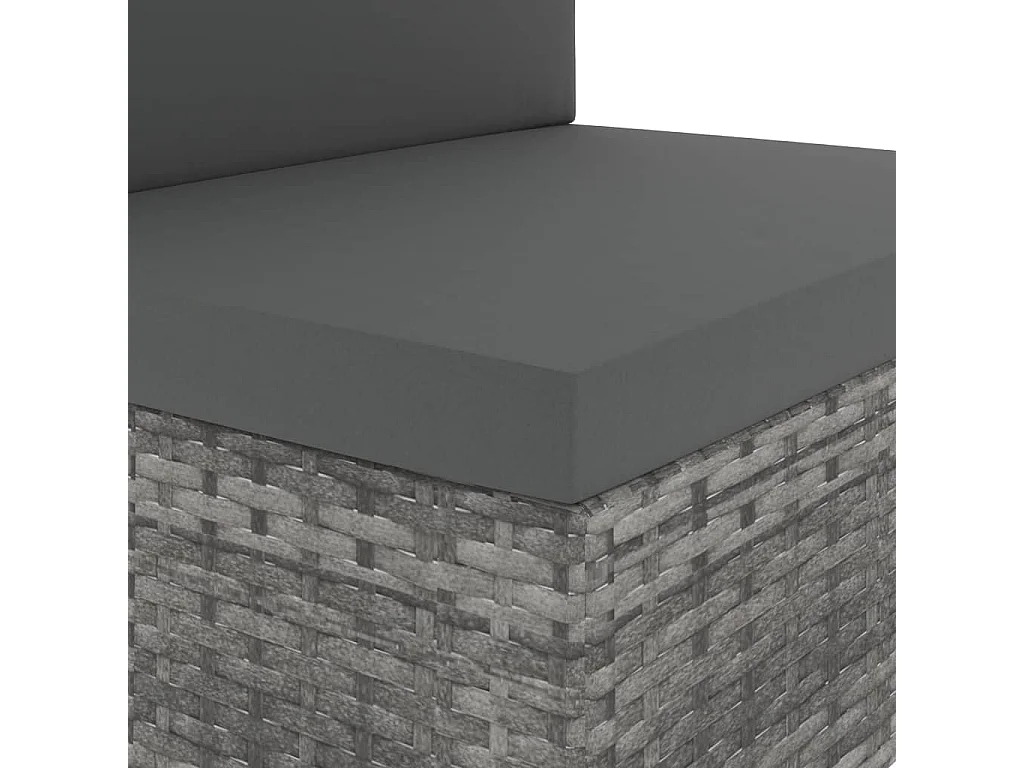 Salon de jardin 7 pcs Résine tressée Gris 2