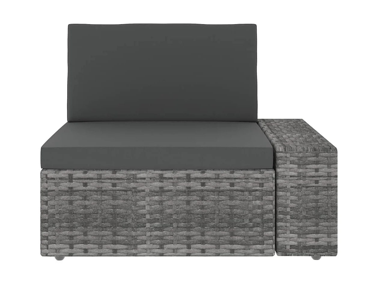 Salon de jardin 7 pcs Résine tressée Gris 2