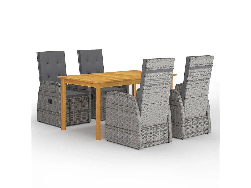 Ensemble de salle à manger de jardin 5 pcs Gris 37