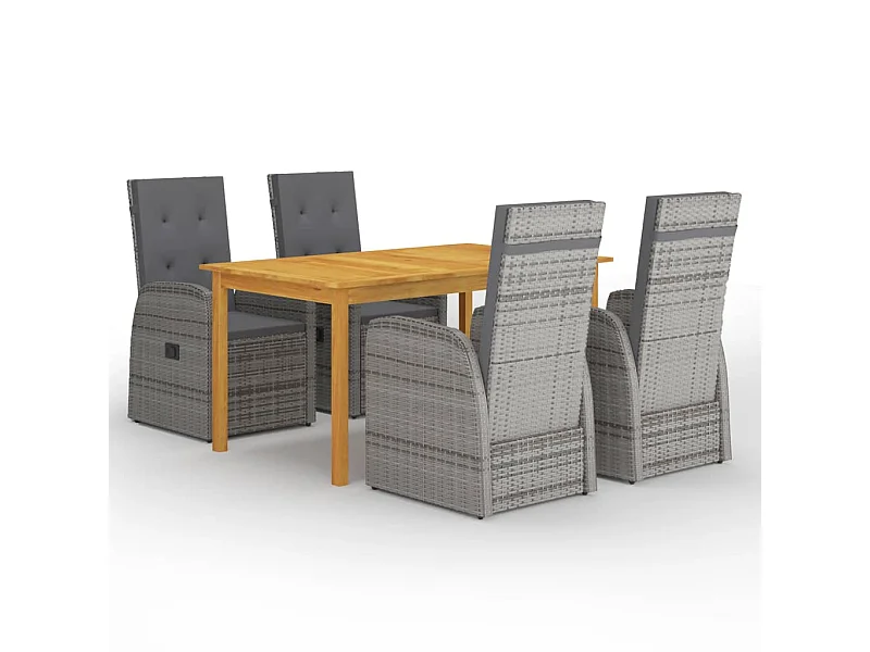 Ensemble de salle à manger de jardin 5 pcs Gris 37