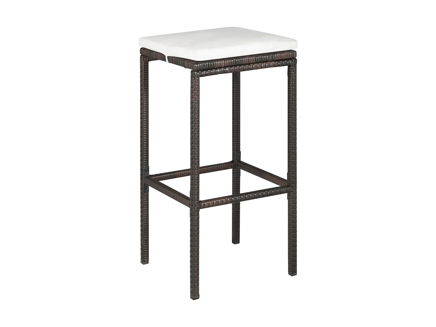 Meuble de bar de jardin 5 pcs et coussins Résine tressée Marron 5