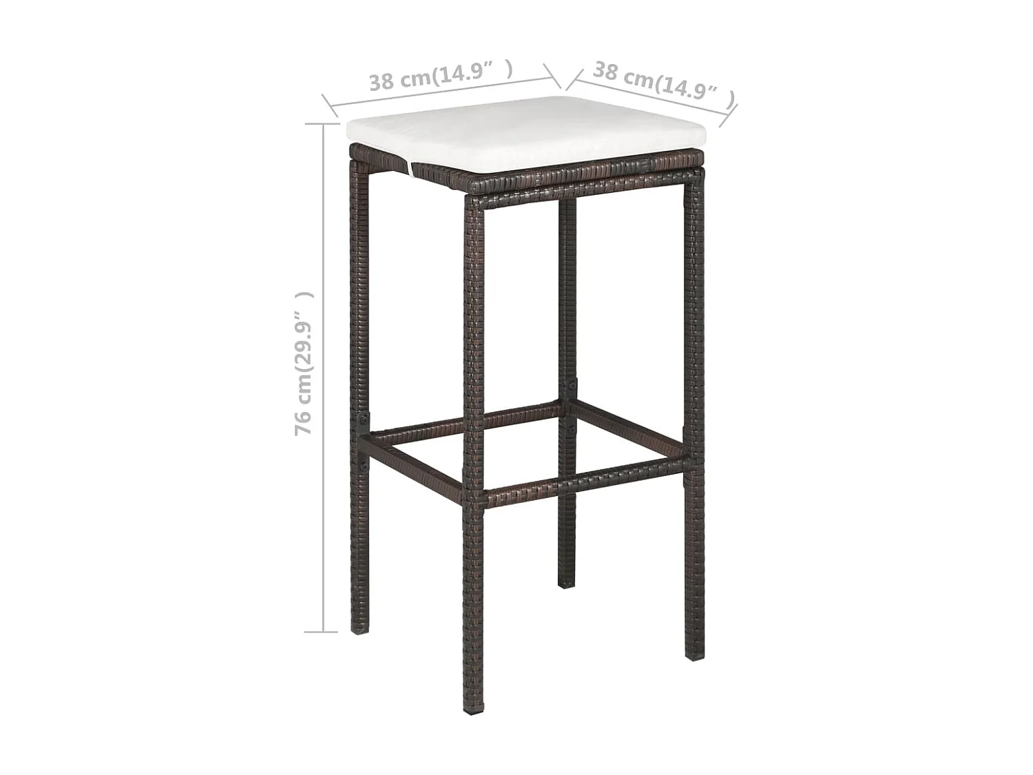 Meuble de bar de jardin 5 pcs et coussins Résine tressée Marron 5