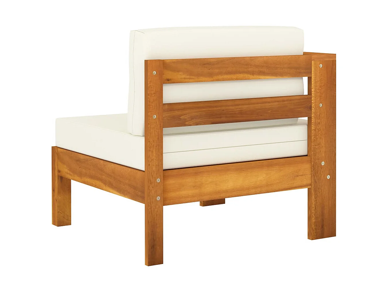 Salon de jardin 9 pcs avec coussins blanc crème Bois d'acacia 2