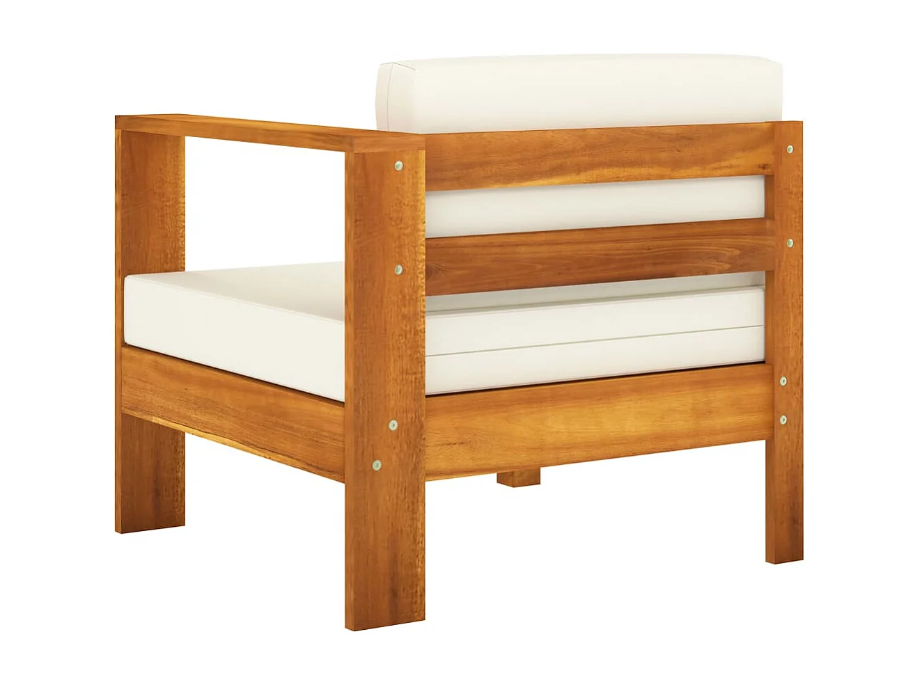 Salon de jardin 9 pcs avec coussins blanc crème Bois d'acacia 2