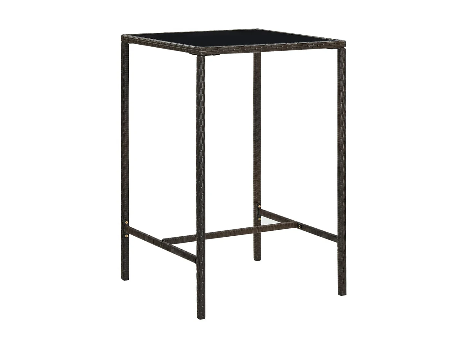 Ensemble de bar de jardin 5 pcs Résine tressée Marron