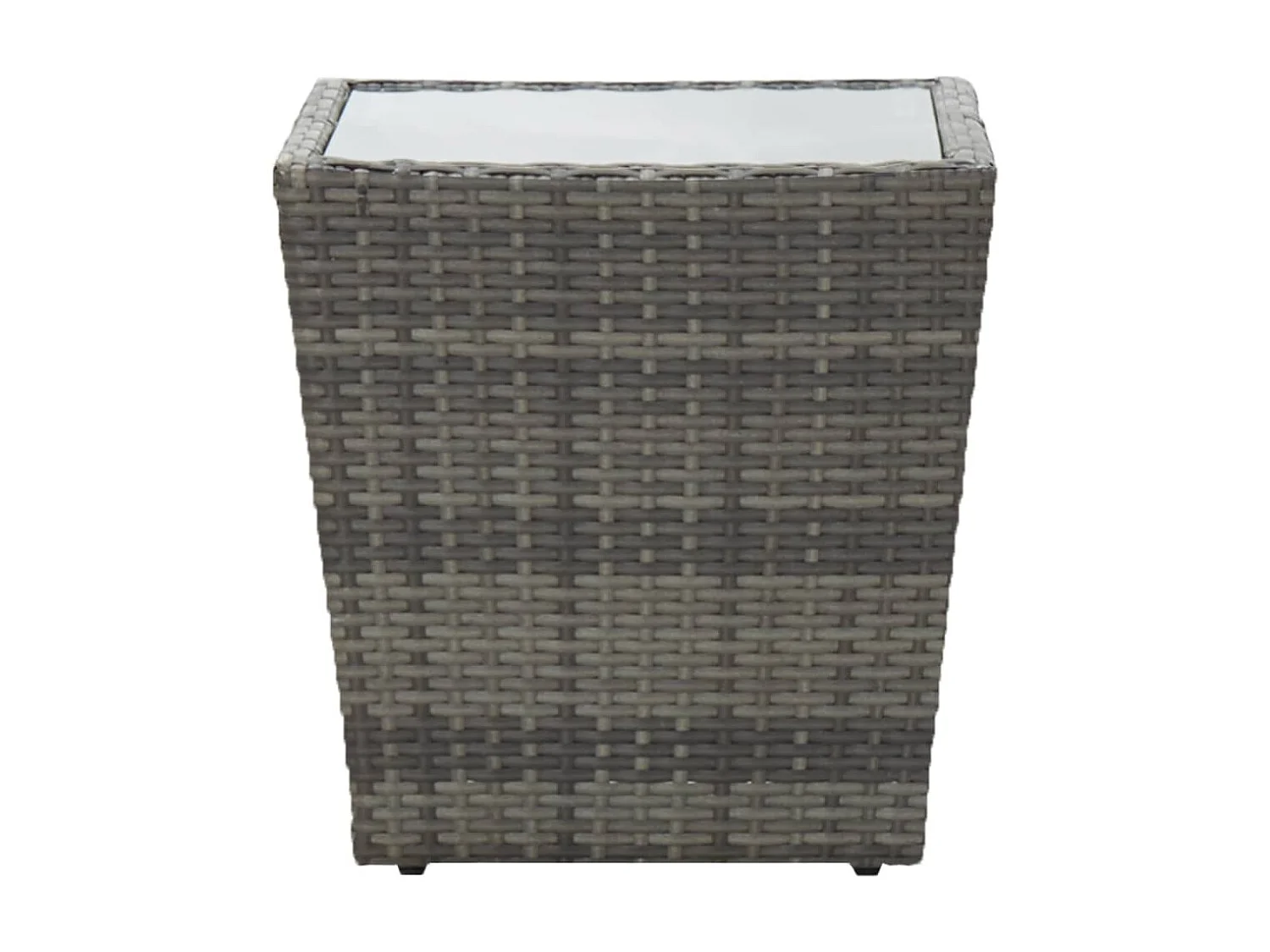 Ensemble de bistro 3 pcs Résine tressée et verre trempé Gris 3