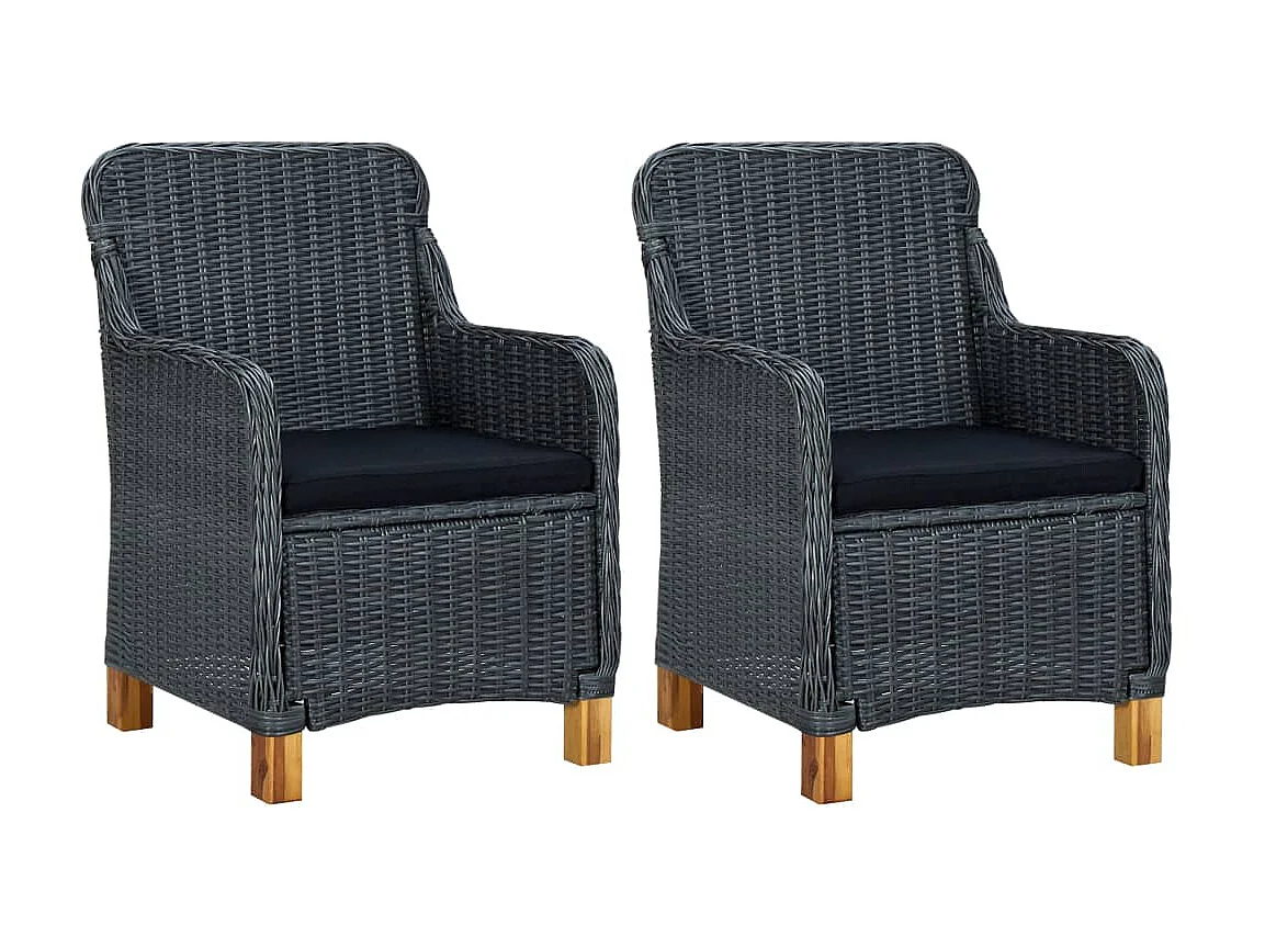 Ensemble de salle à manger de jardin 3 pcs Gris foncé 5