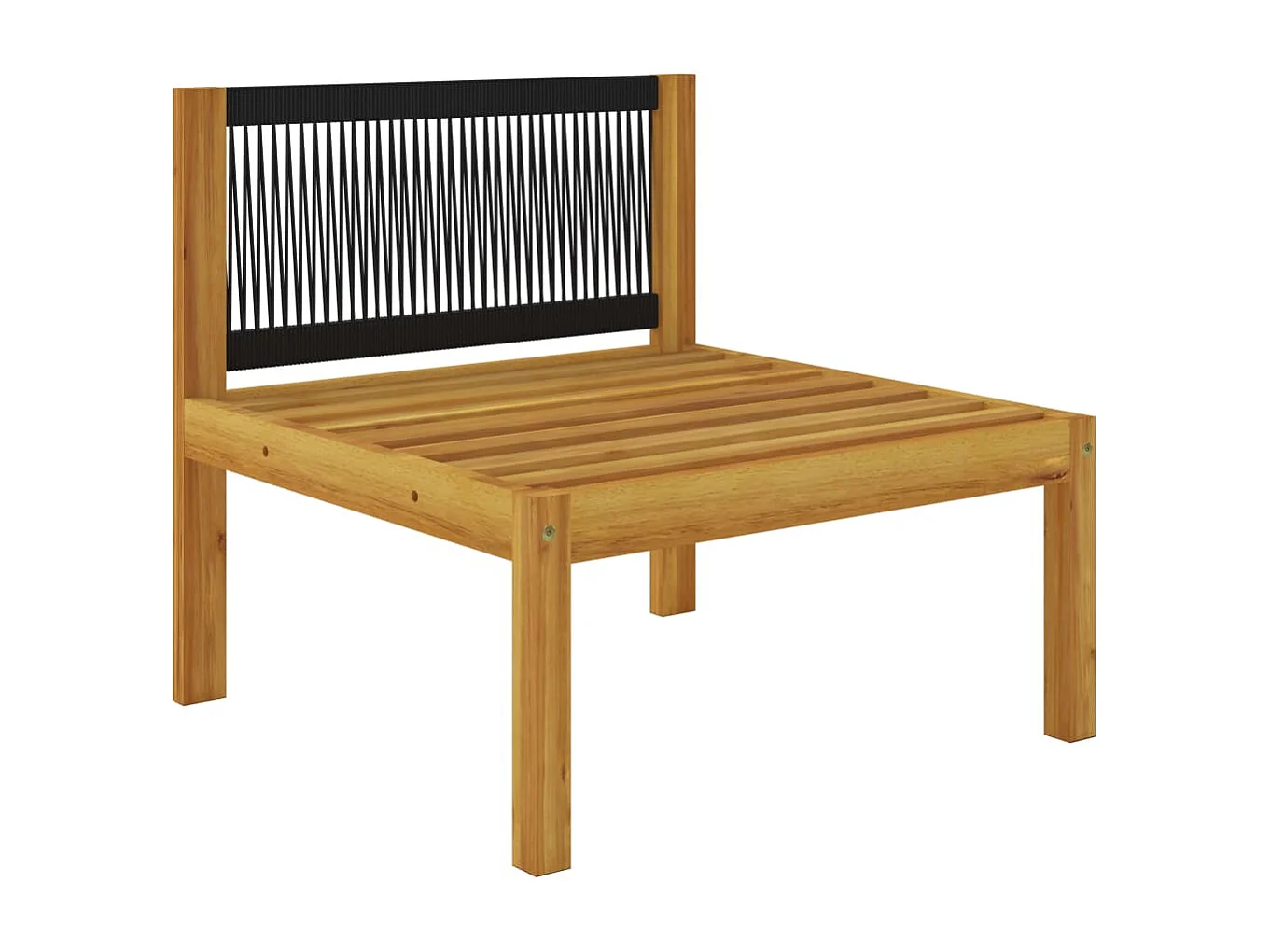 Salon de jardin 5 pcs avec coussins Crème Bois d'acacia solide 3