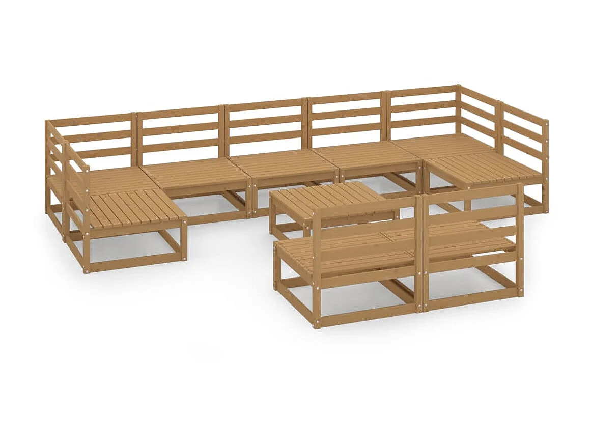 Salon de jardin 10 pcs Bois de pin massif 41