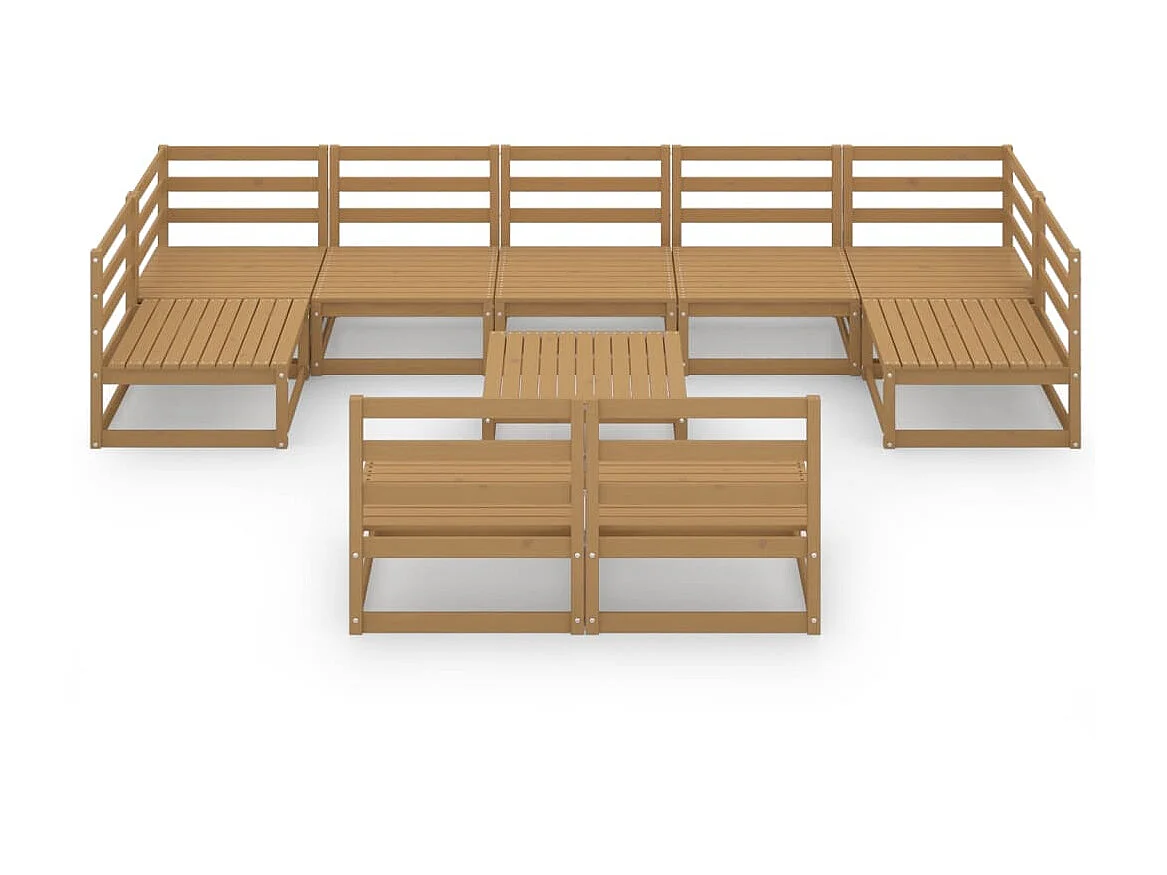 Salon de jardin 10 pcs Bois de pin massif 41