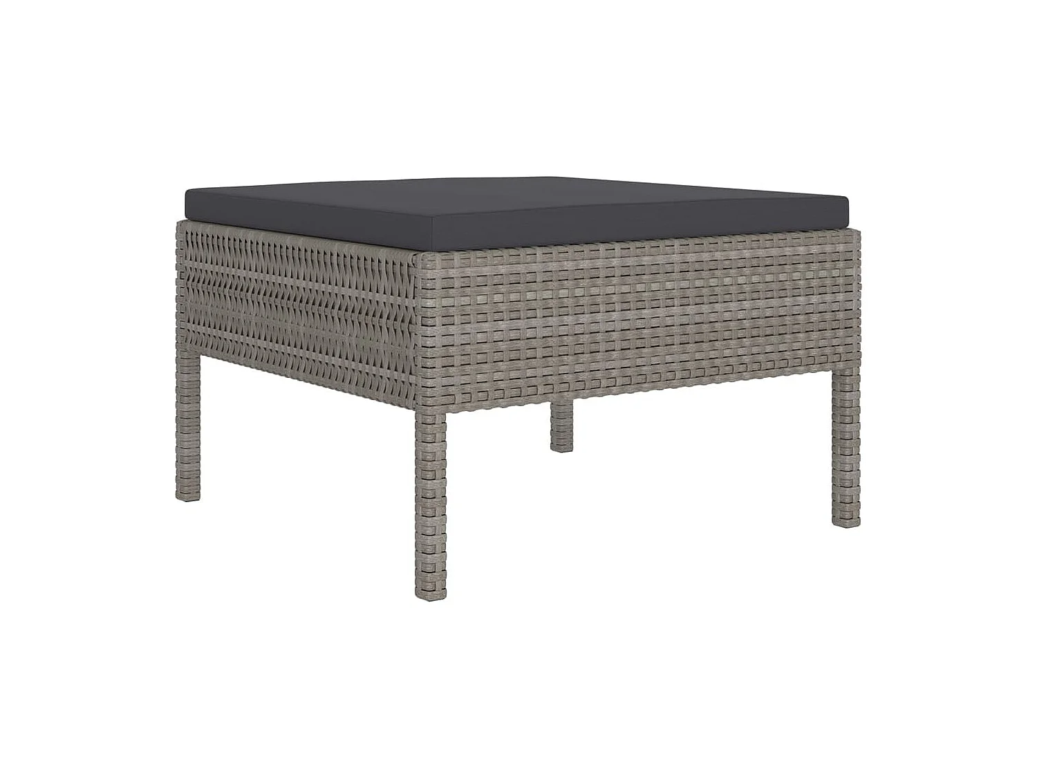 Salon de jardin 8 pcs avec coussins Résine tressée Gris 46