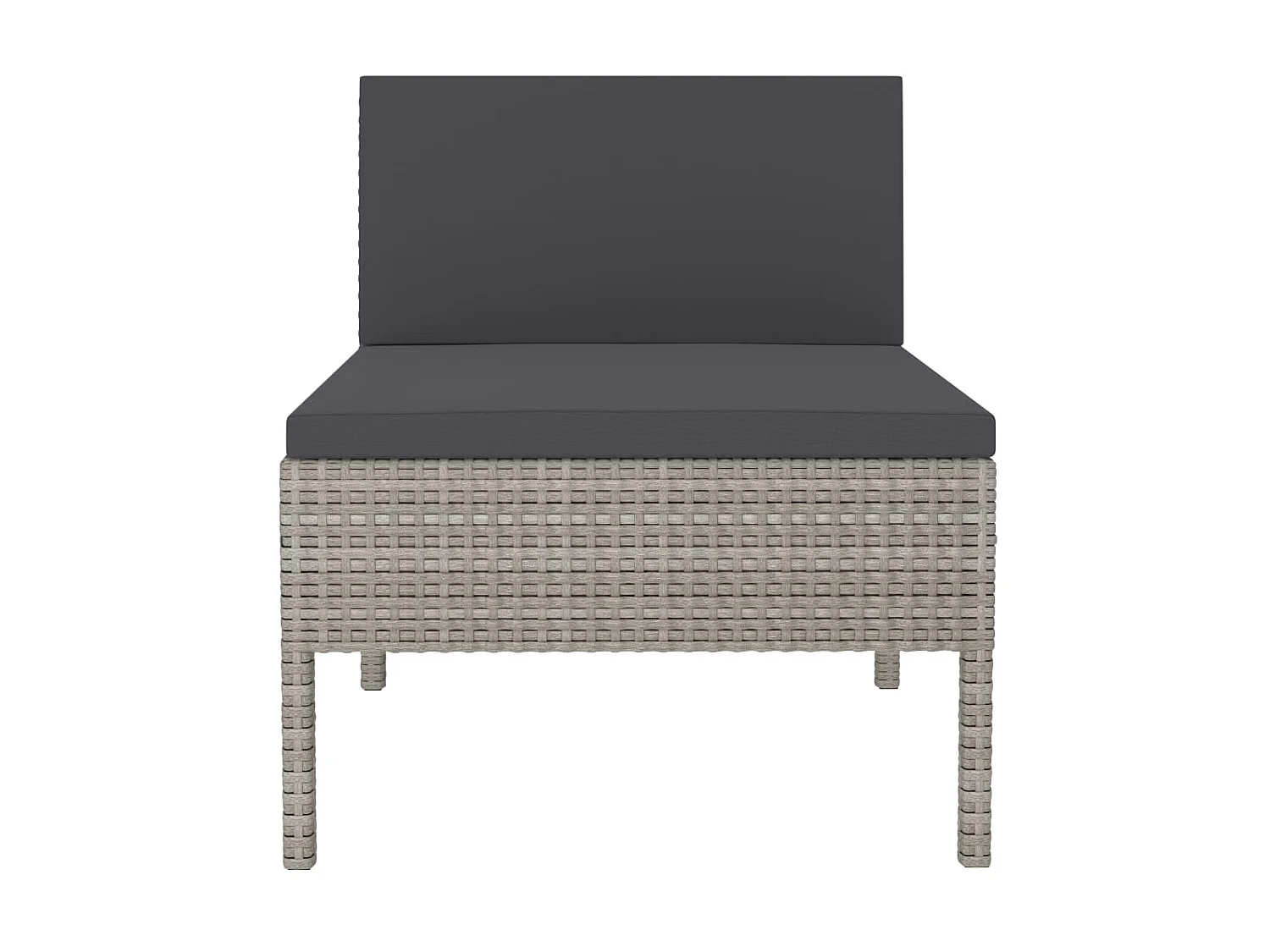 Chaises de jardin 3 pcs avec coussins Résine tressée Gris