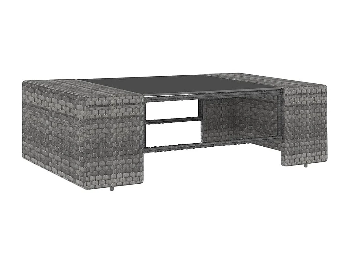 Salon de jardin 8 pcs avec coussins Gris Résine tressée 9