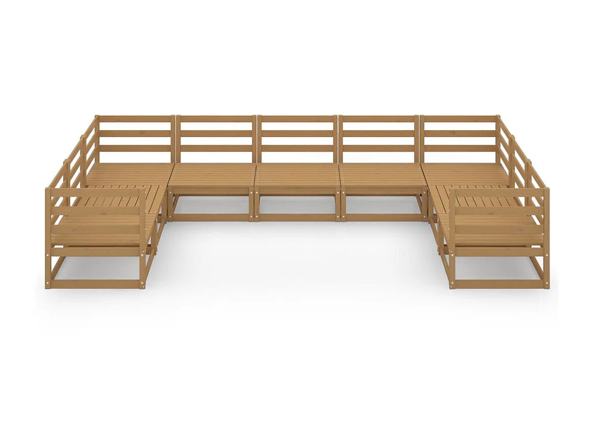 Salon de jardin 9 pcs Bois de pin massif 53