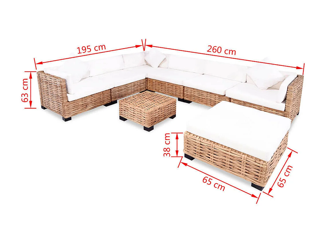 Jeu de canapés Rotin naturel