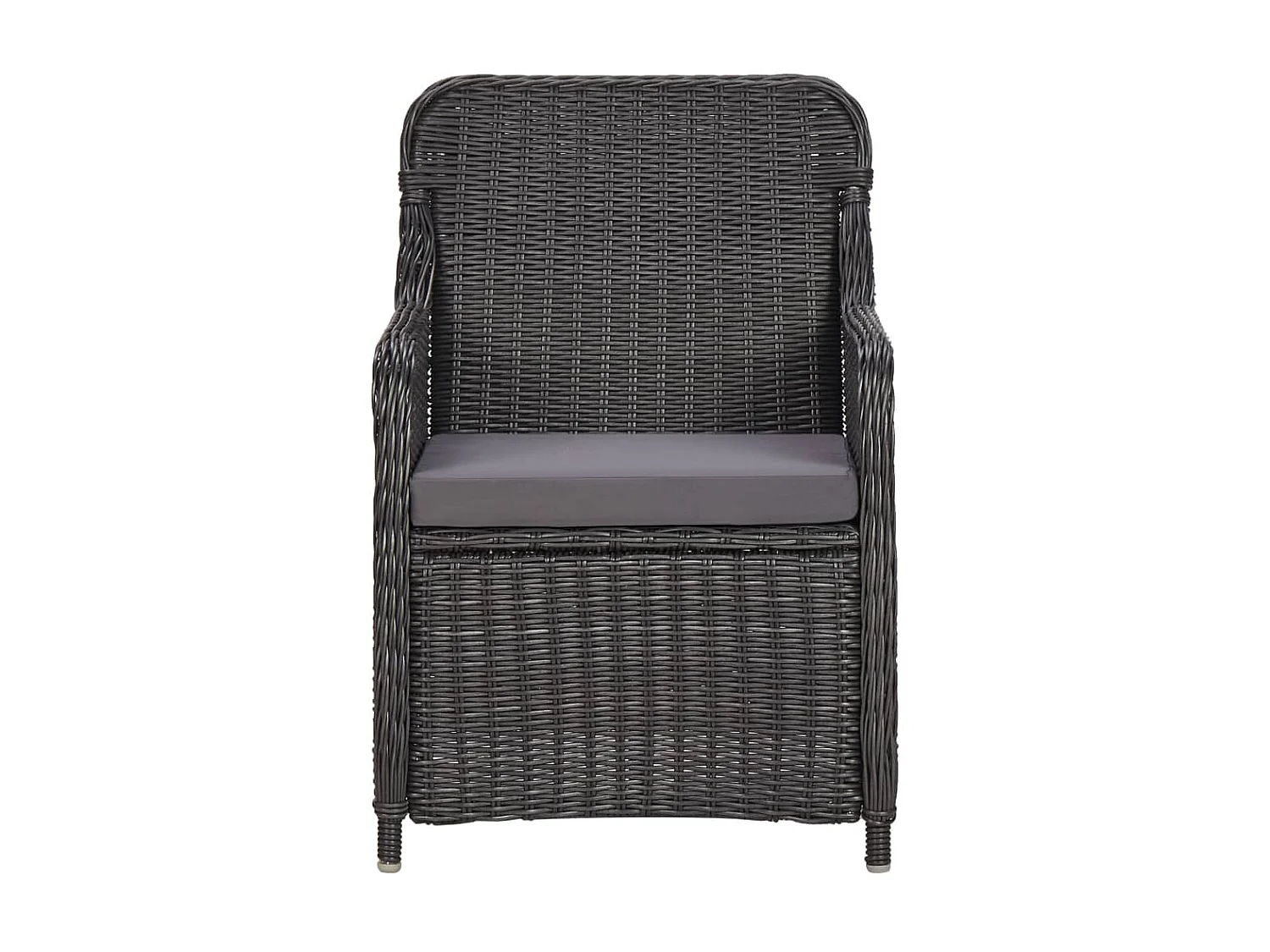 Ensemble à dîner d'extérieur 7 pcs Résine tressée Noir