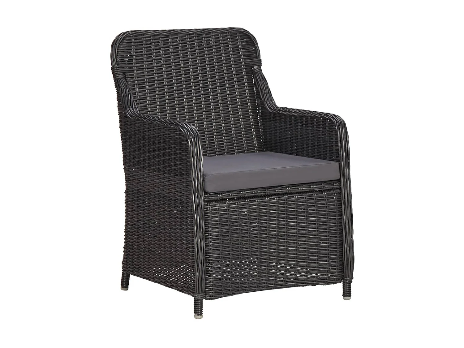 Ensemble à dîner d'extérieur 7 pcs Résine tressée Noir