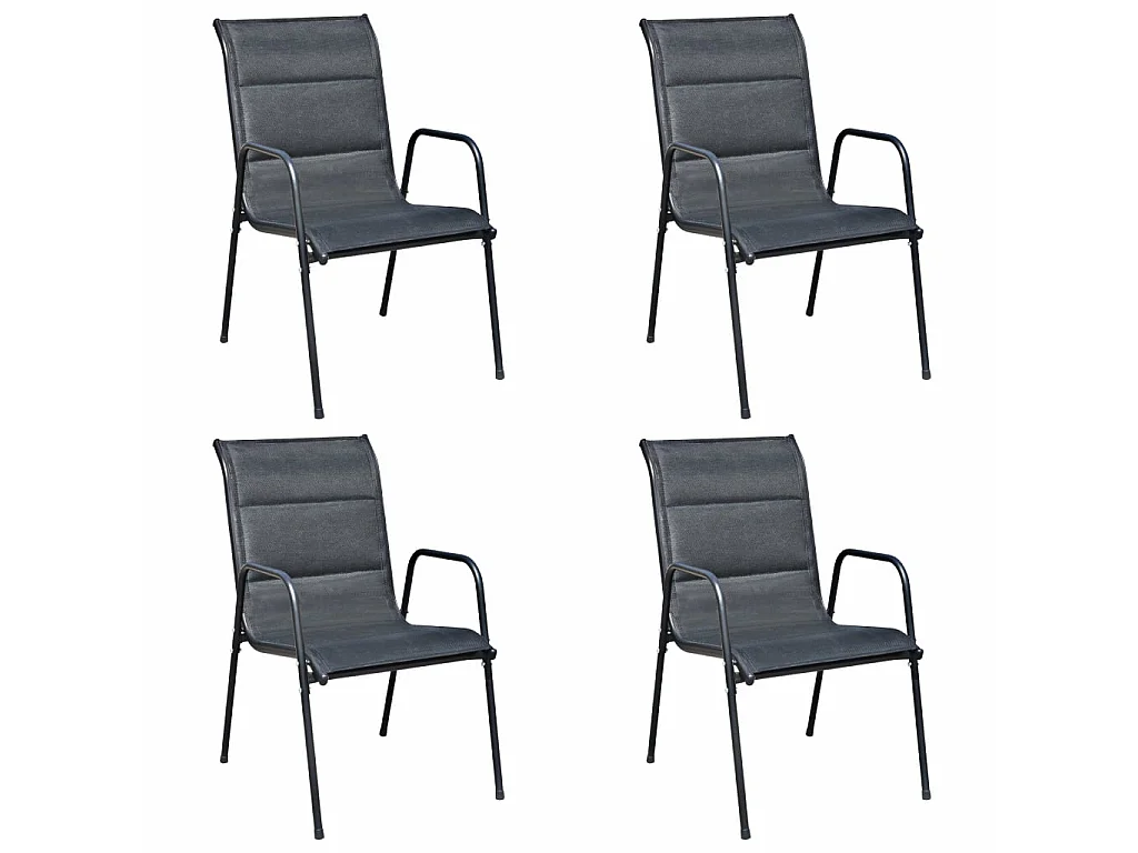 Mobilier de salle à manger d'extérieur 5 pcs Acier Noir