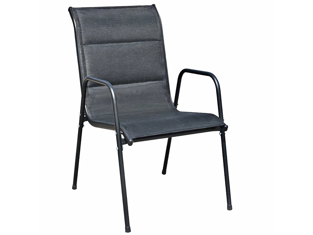 Mobilier de salle à manger d'extérieur 5 pcs Acier Noir