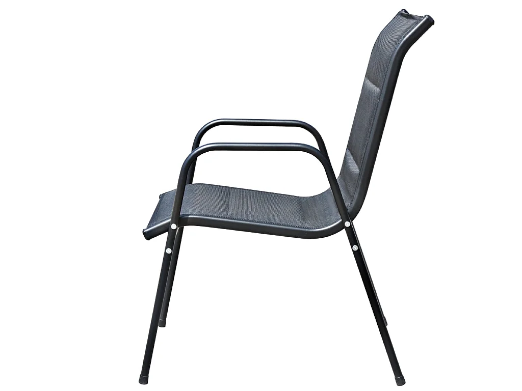 Mobilier de salle à manger d'extérieur 5 pcs Acier Noir