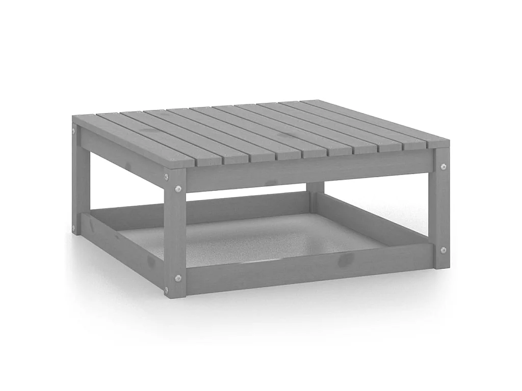 Salon de jardin 10 pcs avec coussins Gris Bois de pin massif 17