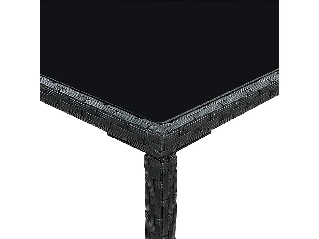 Ensemble de bar de jardin 3 pcs et coussins Résine tressée Noir 5