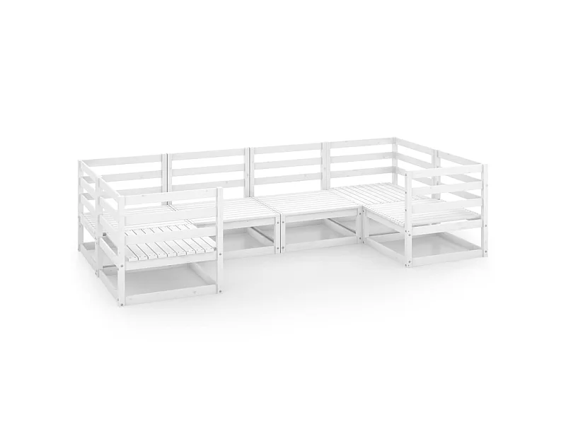 Salon de jardin 6 pcs Bois de pin massif 25