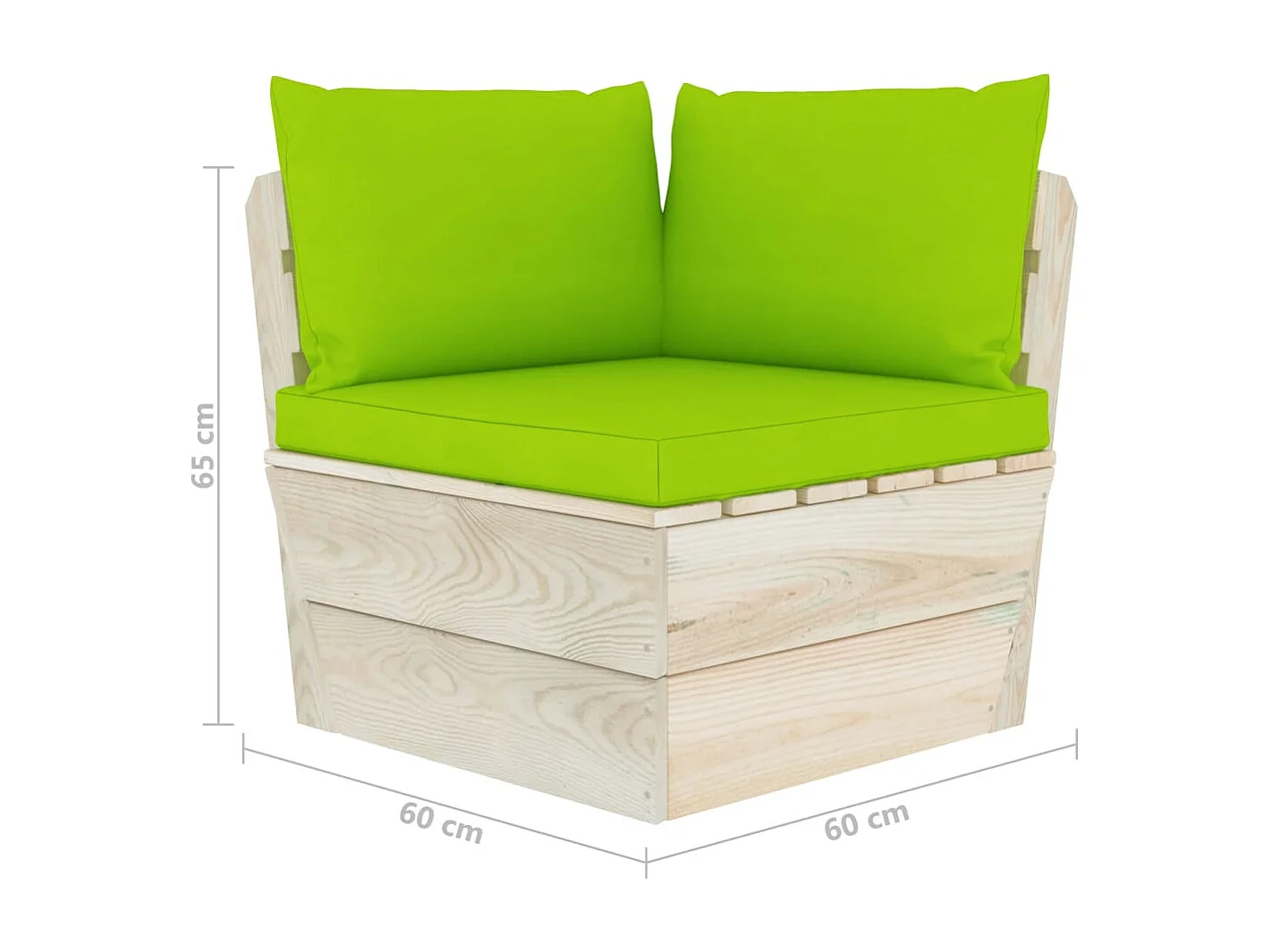 Canapé palette à 2 places de jardin avec coussins Bois d'épicéa 9