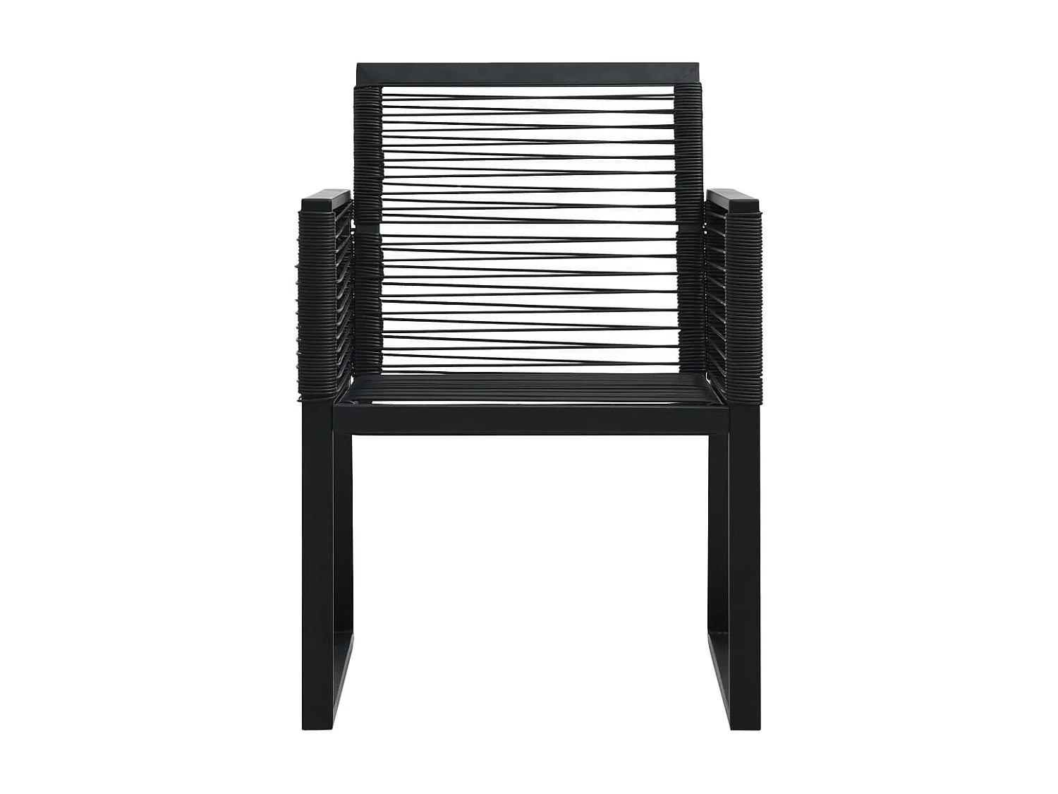 Ensemble à dîner d'extérieur 5 pcs Rotin PVC Noir 6