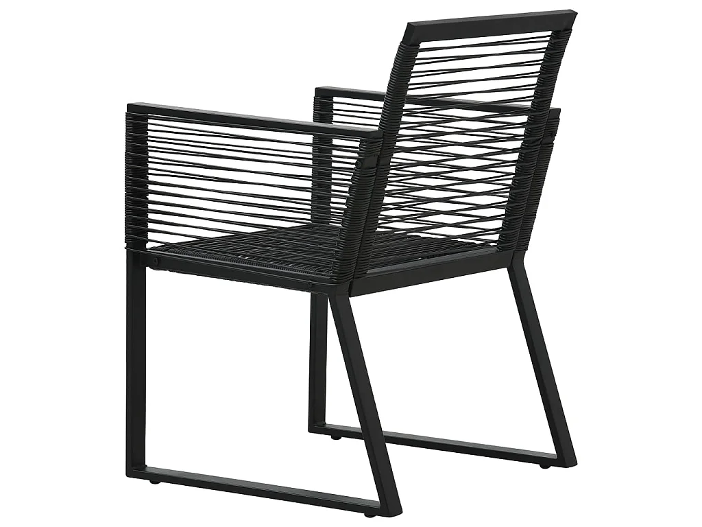 Ensemble à dîner d'extérieur 5 pcs Rotin PVC Noir 6