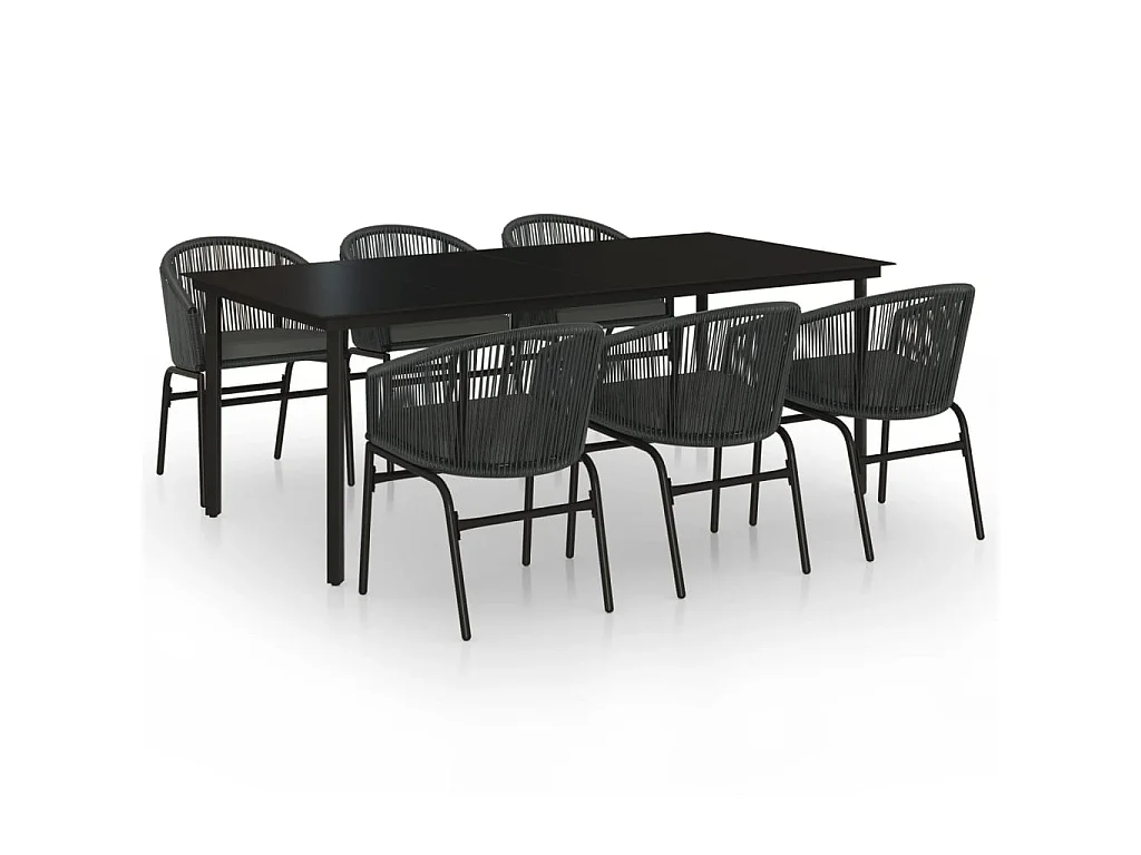 Ensemble de salle à manger de jardin 7 pcs Anthracite 8