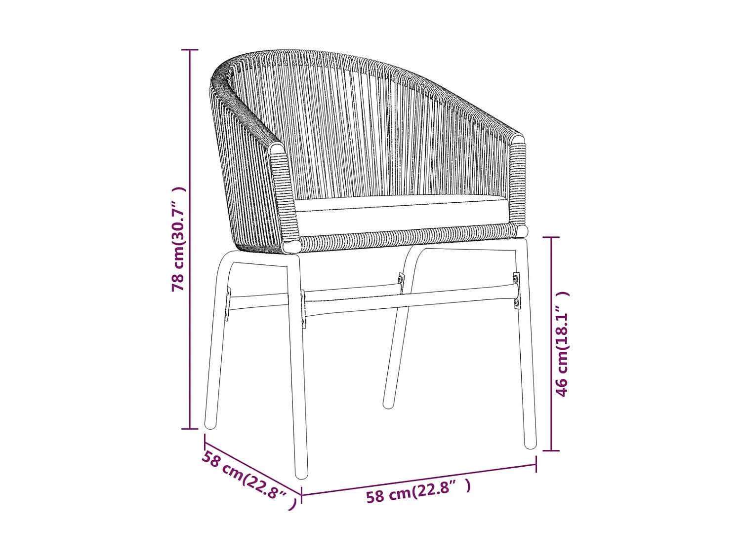 Ensemble de salle à manger de jardin 7 pcs Anthracite 8