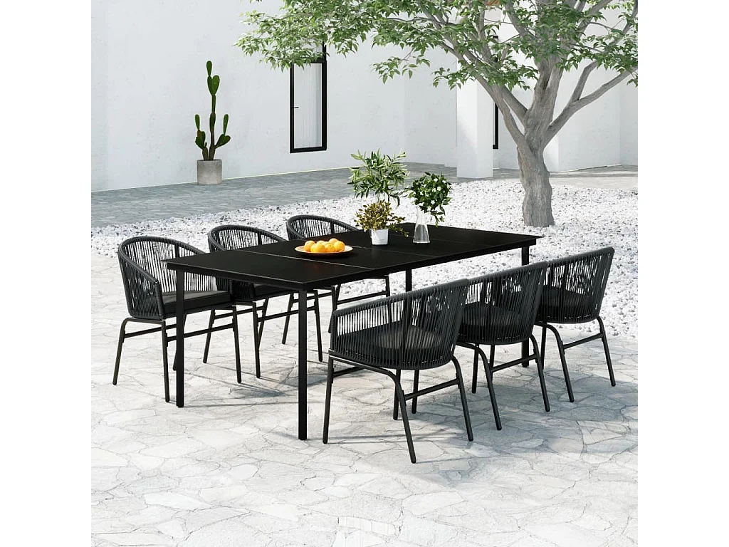 Ensemble de salle à manger de jardin 7 pcs Anthracite 8